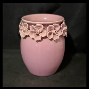 Debi Lilly Rose Garland Mason Jar Pink Vase 5.5” Tall EUC Valentine’s Day